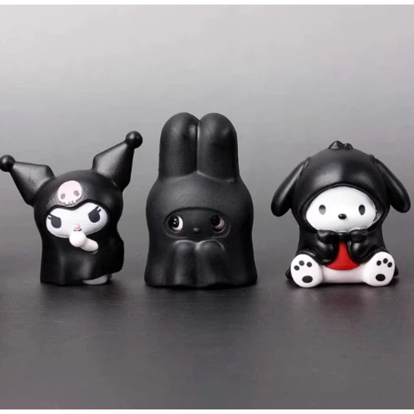 

Anime Figures Kulomi Black White Ghost Style Blind Box Figure Cute Desktop Decoration Model Toy Girls Festival Gifts For Fans