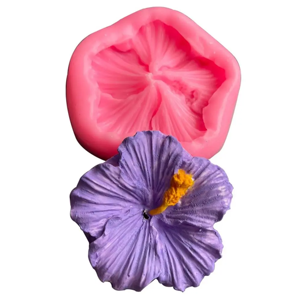 Resin Casting Cake Decorations Cake Topper Decor Fondant Tool Sugarcraft Flower Mold Chocolate Mold Hibiscus Mould Gummy Molds