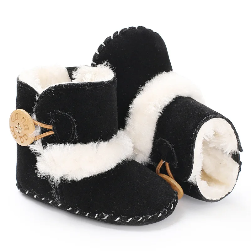 Botas de neve sola macia para bebês recém-nascidos Meninos e meninas, Botas de berço quente, Sapatos infantis, Inverno