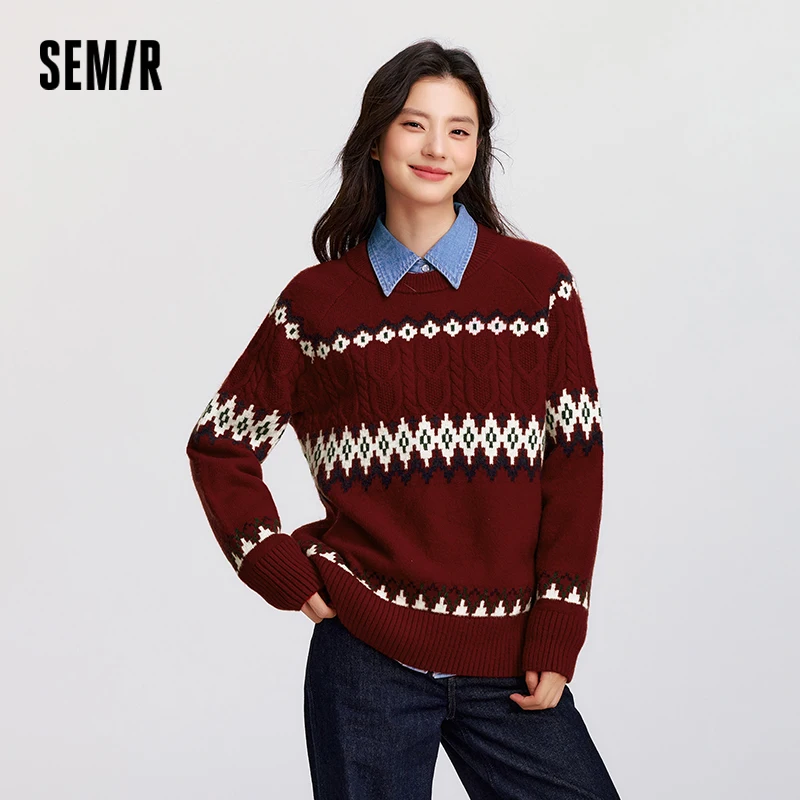 セミール-女性用ラグランスリーブセーター,特大セーター,ヴィンテージデザイン,冬,新品,2024