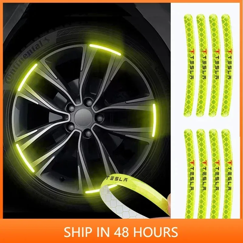 

Car External Wheels Reflective Stickers For Tesla Model 3 2021 S X Y Style Roadster Invader Coil Mod WYE K80 Car Accessories
