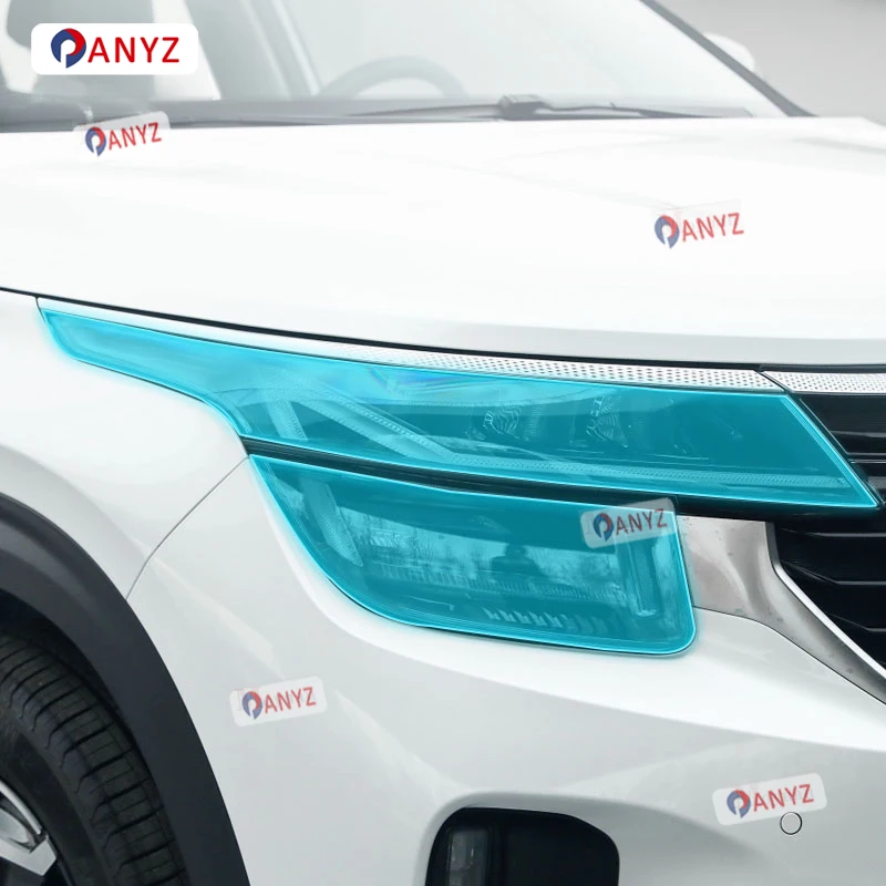 

2 шт. защитная пленка для фар автомобиля, восстановление фар, прозрачная черная наклейка из ТПУ для Kia Seltos 2023, автомобильные аксессуары