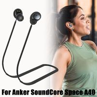 Silicone Anti-Lost Rope Hanging Neck Lanyard Compatible For Anker SoundCore Space A40 Bluetooth Earphone Cord Strap