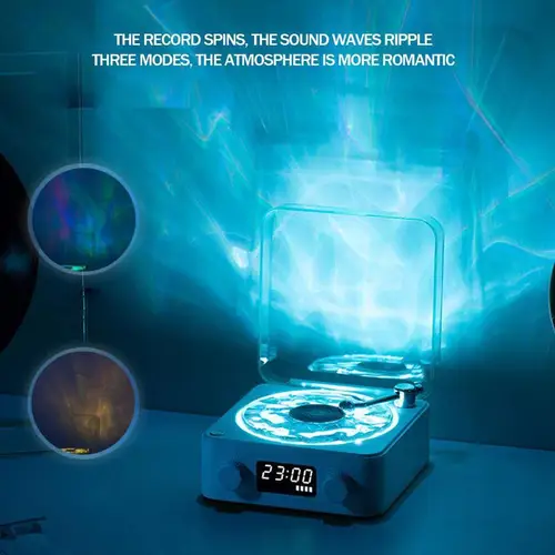 Imagen 2 del producto Mini Altavoz Bluetooth Retro con Sonido Blanco, Altavoz Bluetooth Portátil Vintage para Ayudar a Dormir, Subwoofer con Luz RGB