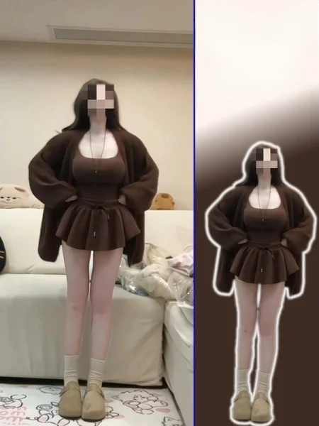 

Retro Spicy Girl Slim Fit Base Layer Strap Vest plus Size Cover up Cardigan ort Skirt Faion Tee Piece Set Women's Wear