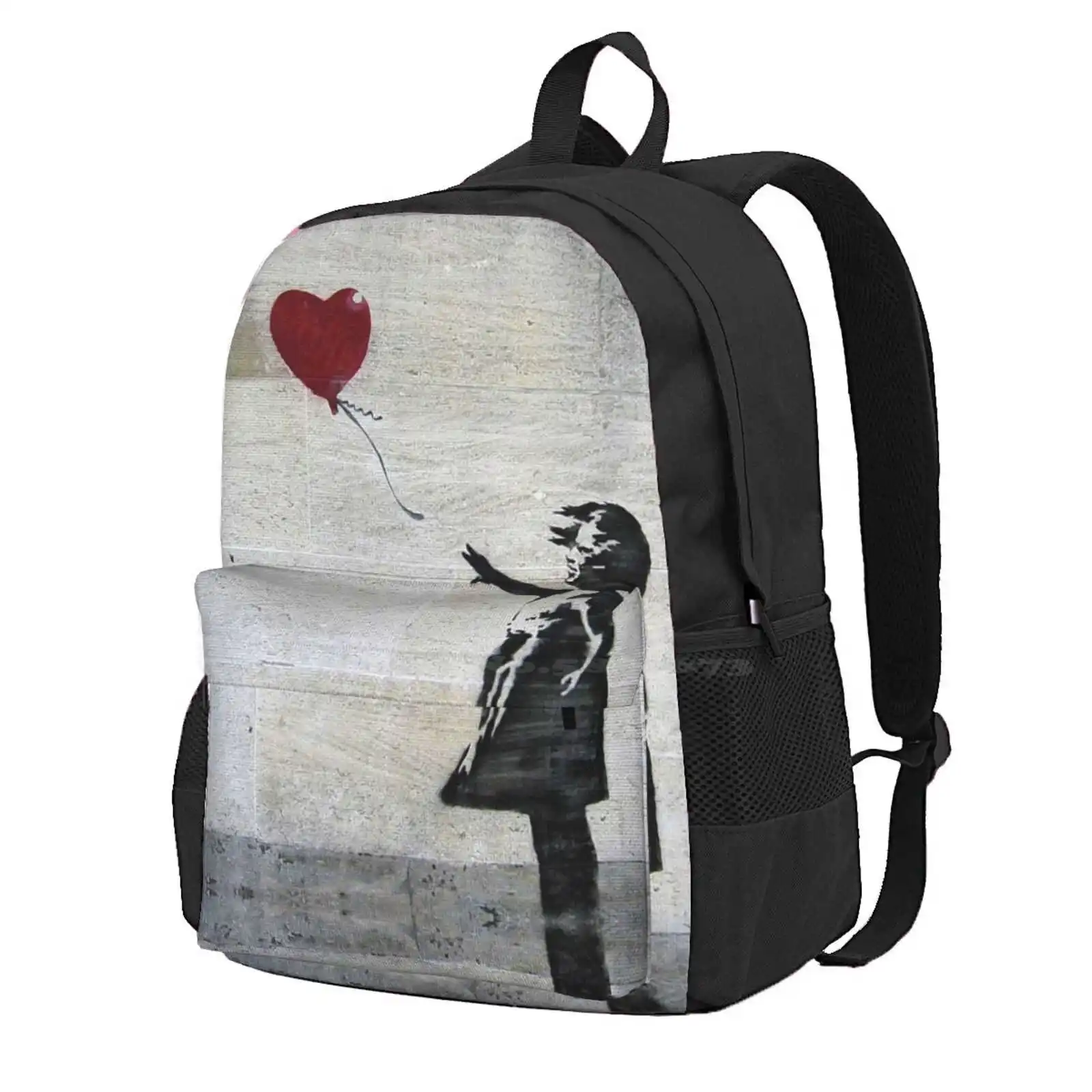 Banksy'S Girl With A Red Balloon Hot Sale Schoolbag Backpack Fashion Bags London England United Kingdom Banksy Graffiti Girl