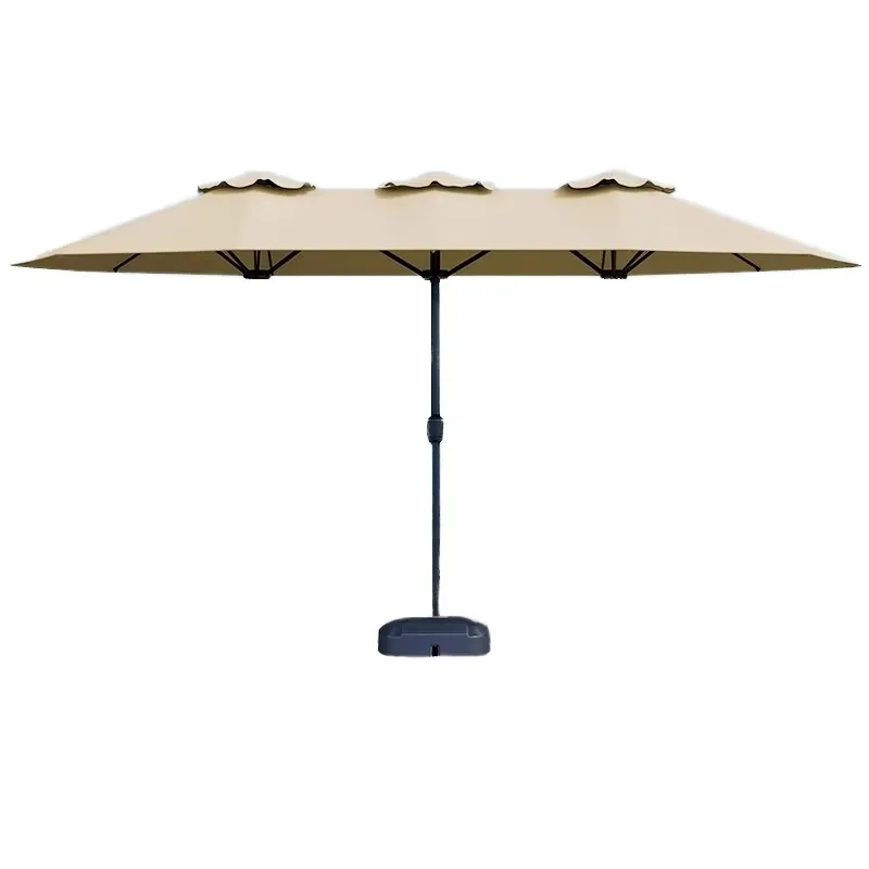 3-Head Cantilever Patio Umbrella  Outdoor Sun Shade for Garden Villa Cafe & Camping Commercial Market Umbrella with Central Pole