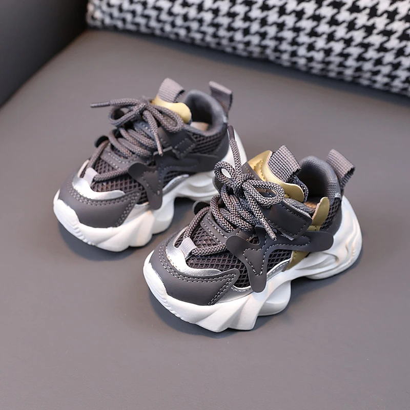 Children Mesh Breathable Chunky Sneakers Toddler Boys Girls TPR Casual Sport Shoes Running Shoes Kids Platform Tennis 3-6Years