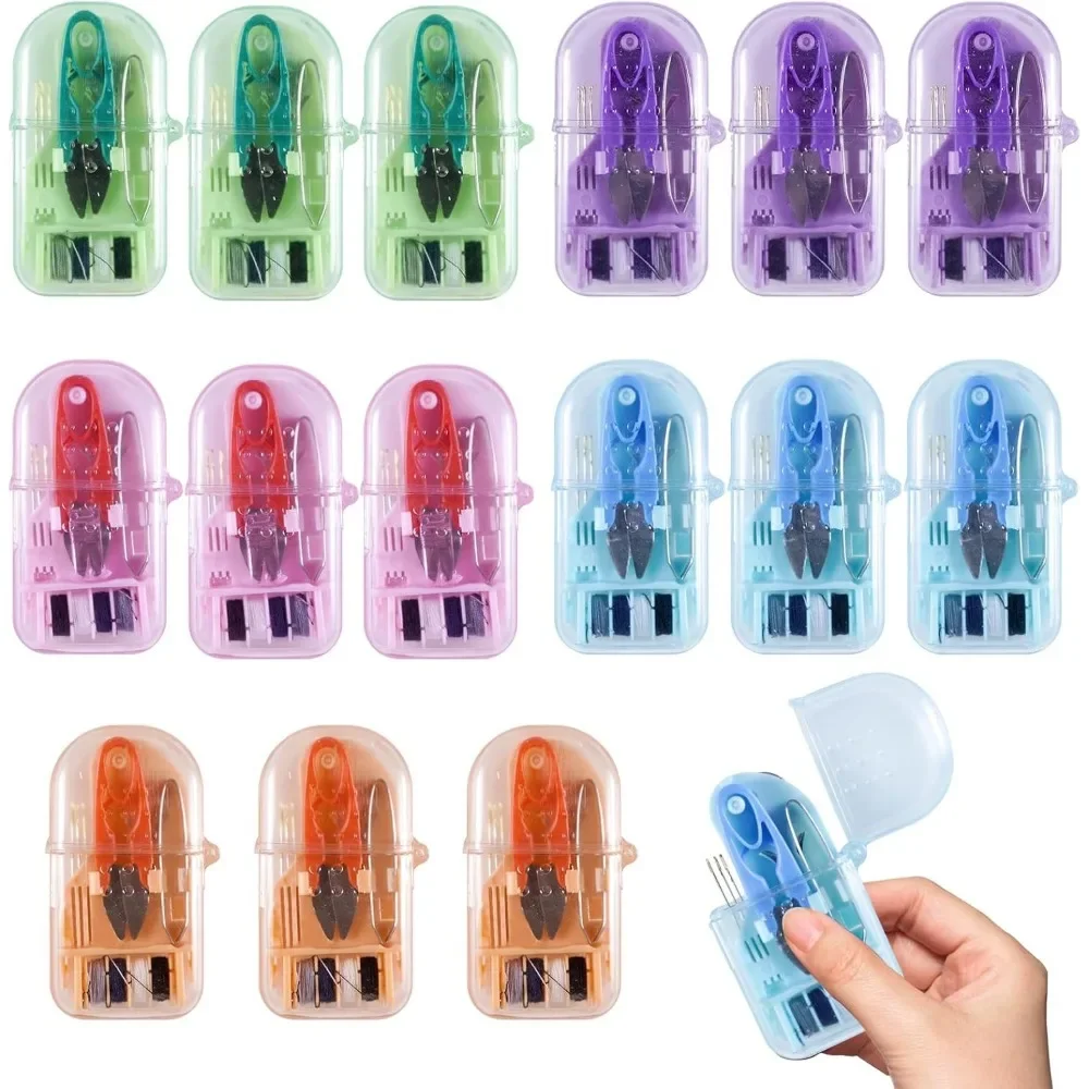 Mini Portable Sewing Kit, Multicolor Compact Travel Needle Thread Scissor Set for Clothes Repair DIY Craft view 4