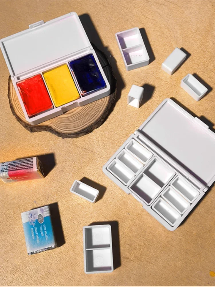 Imagem -02 - Portátil Mini Aquarela Pigmento Subpacote Box Art Supplies Viagens ao ar Livre Creative Colorido Desenho de Armazenamento Color Mixing Tools