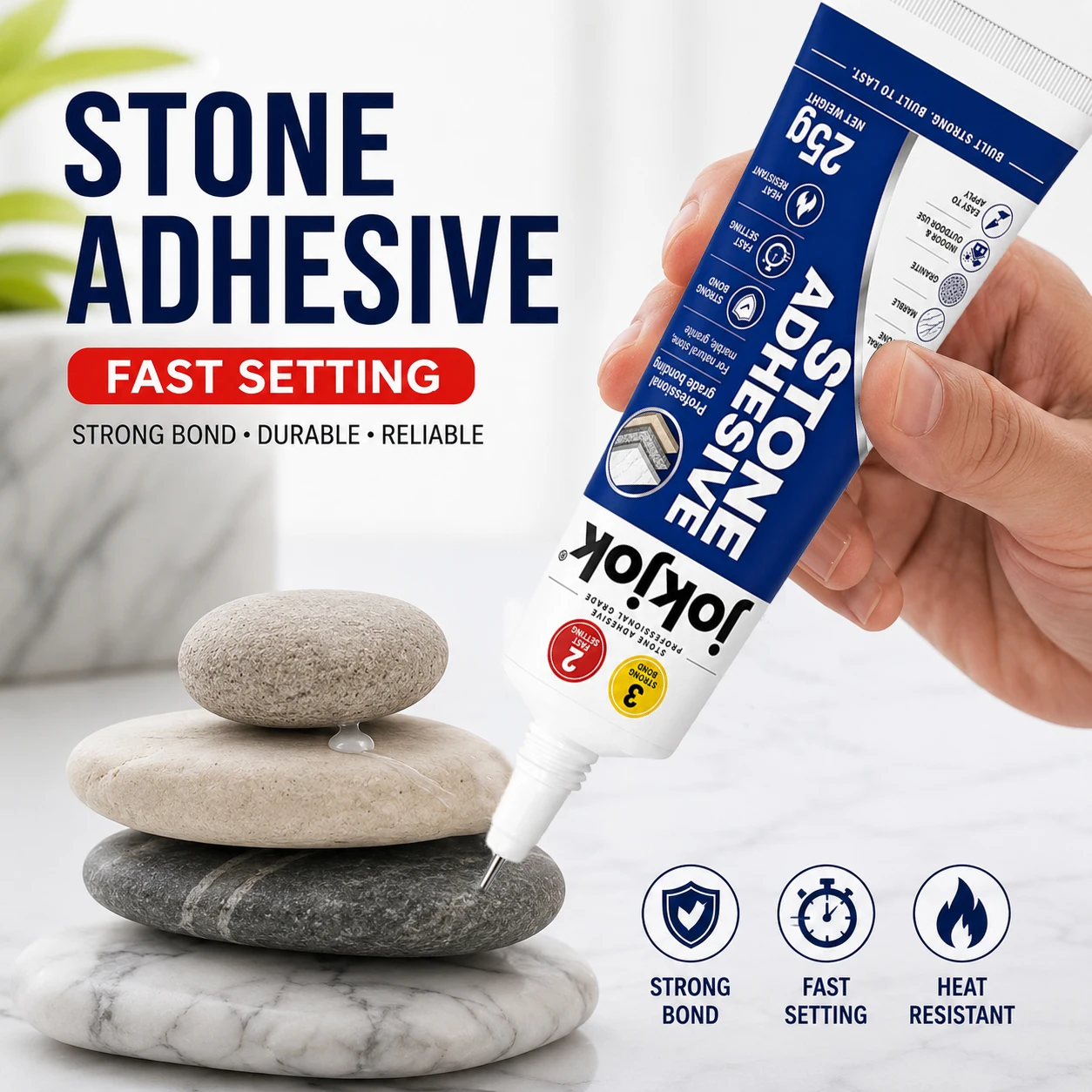 Stone Adhesive Glue Fast Dry Strong Bond For Countertops Pebbles Slate Tiles Aquarium Landscape DIY Craft Precision Nozzle