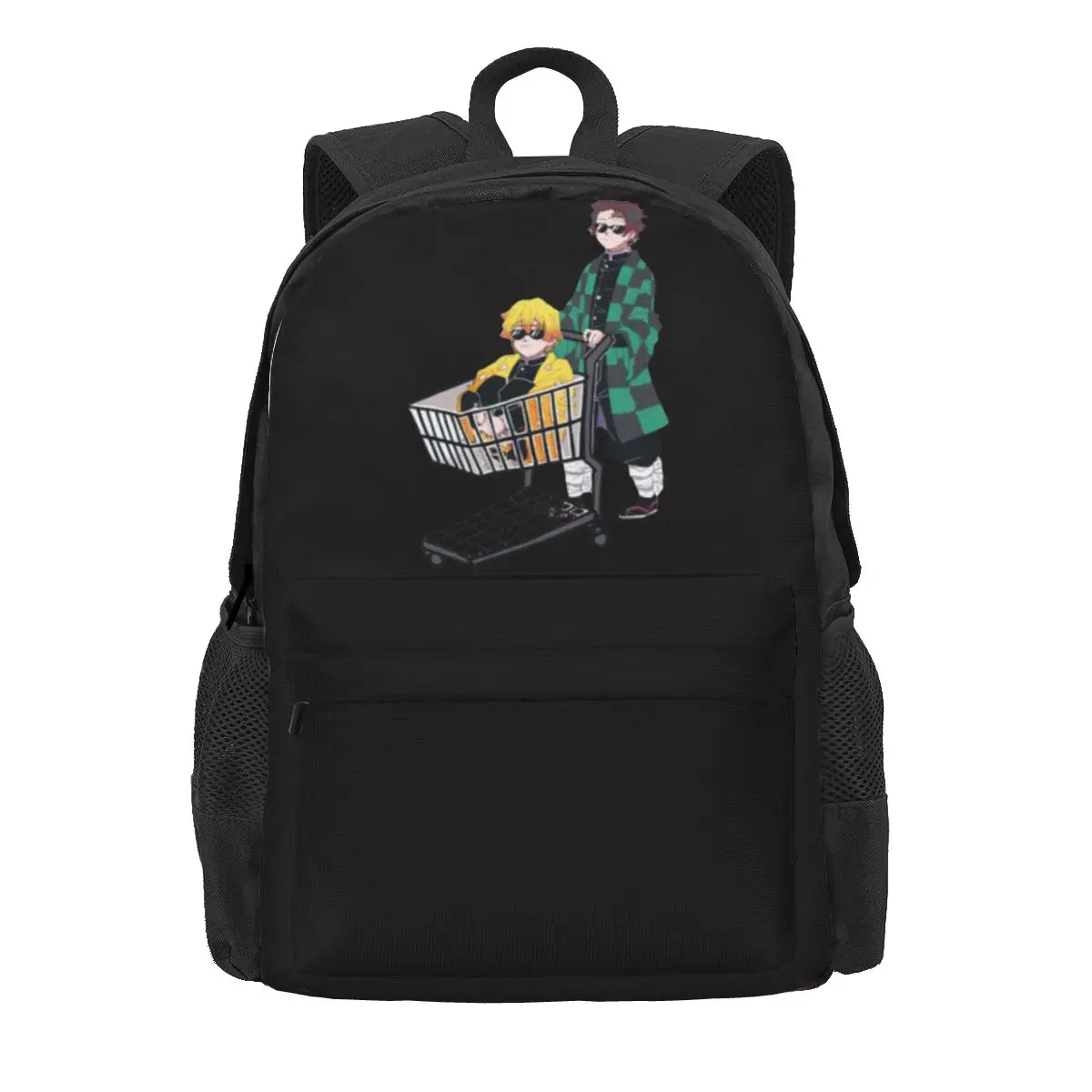 Demon Slayer Women Backpack 3D Print Fashion Student School Bag Tanjiro And Zenitsu Backpack Kids Large Capacity Shoulder Bag