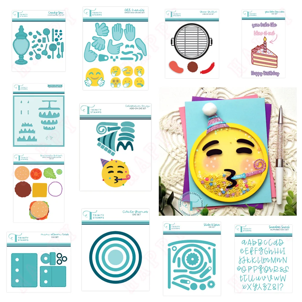 

New Smiling face Metal Cutting Dies And Clear Stamps For DIY Scrapbook Photo Album Handmade Paper Card Decoration Craft Cut Die