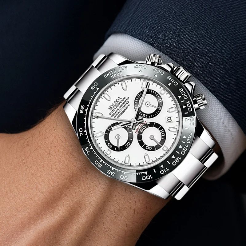 Men's Trendy Multifunctional Quartz Watch with Dot Display