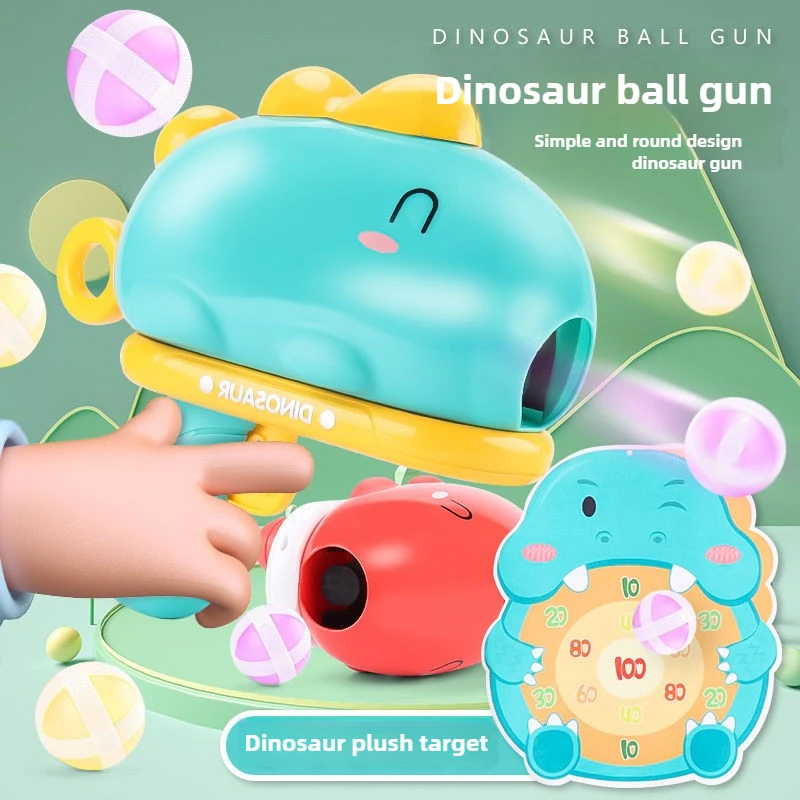

Kids' Cartoon Dinosaur Sticky Ball Gun Toy Target Shooting Activity Educational Stress-Relief Parent-Child Interactive Toy Gift