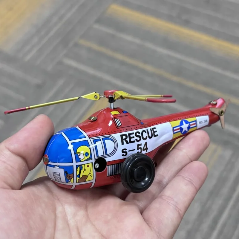

Vintage Clockwork Airplane Toy Metal Tin Propeller Model Mechanical Collectible Gift for Enthusiasts