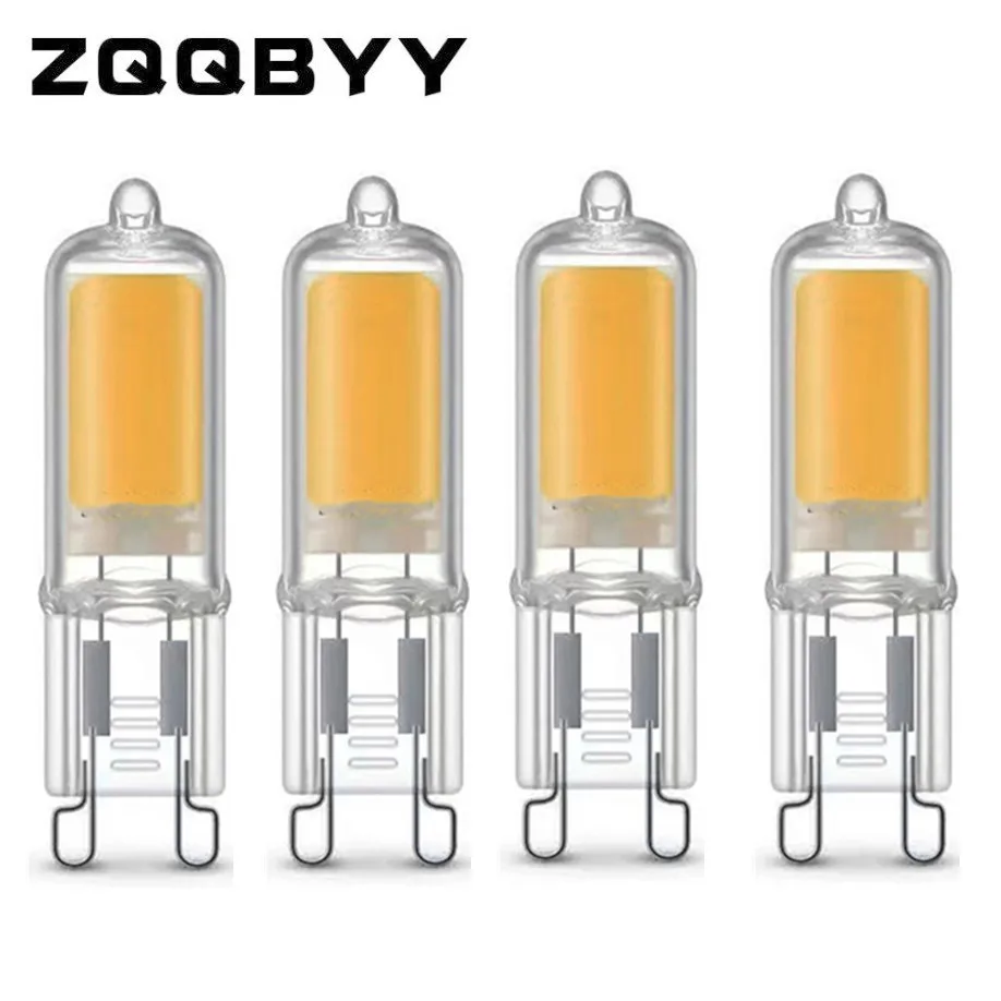 10 szt. Żarówki LED G9 220V 7W 9W 12W 15W lampa COB LED szkło zimne białe/ciepłe białe Lampada reflektor do domu żyrandol