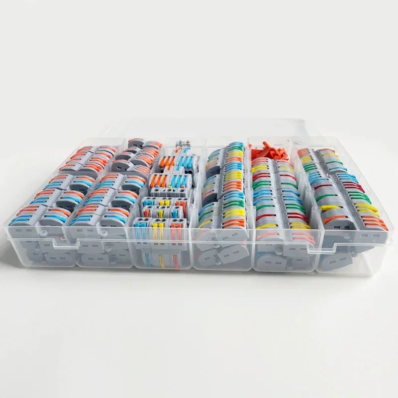 81PCS Boxed Mini Fast Boxed Wire Connector SPL Compact Conductor Spring Wiring Connector Conductor Push-in Terminal Block ﻿