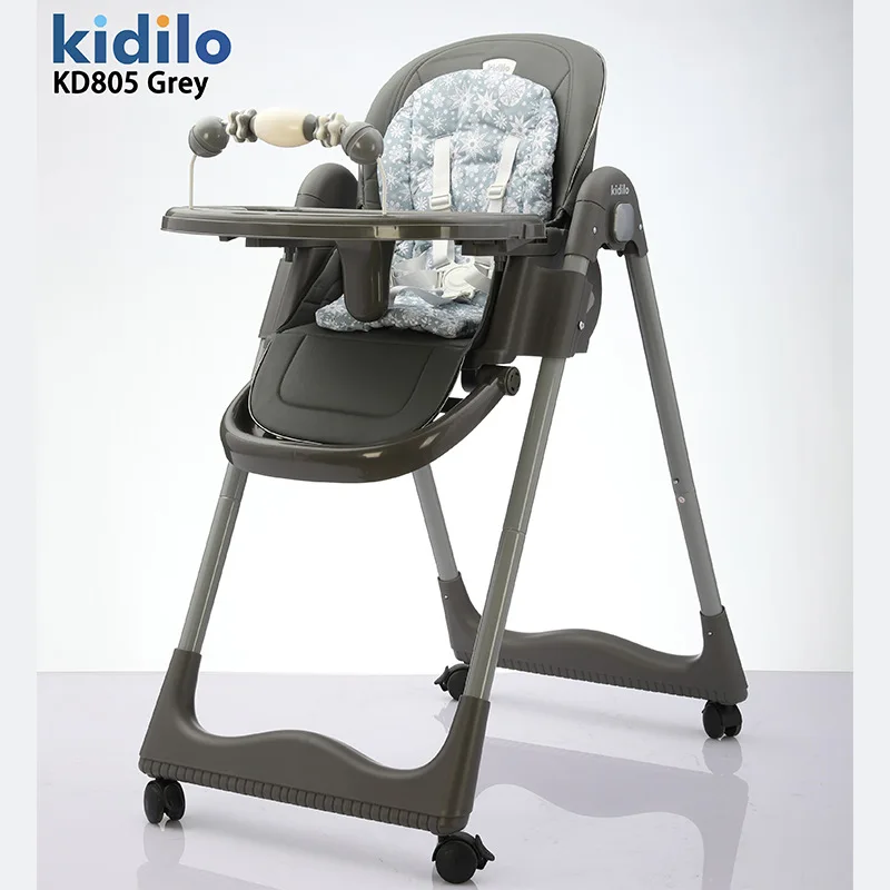 Silla de comedor para bebé Kidilo, silla de cuna para el hogar, portátil, multifuncional, plegable, se puede empujar para alimentar