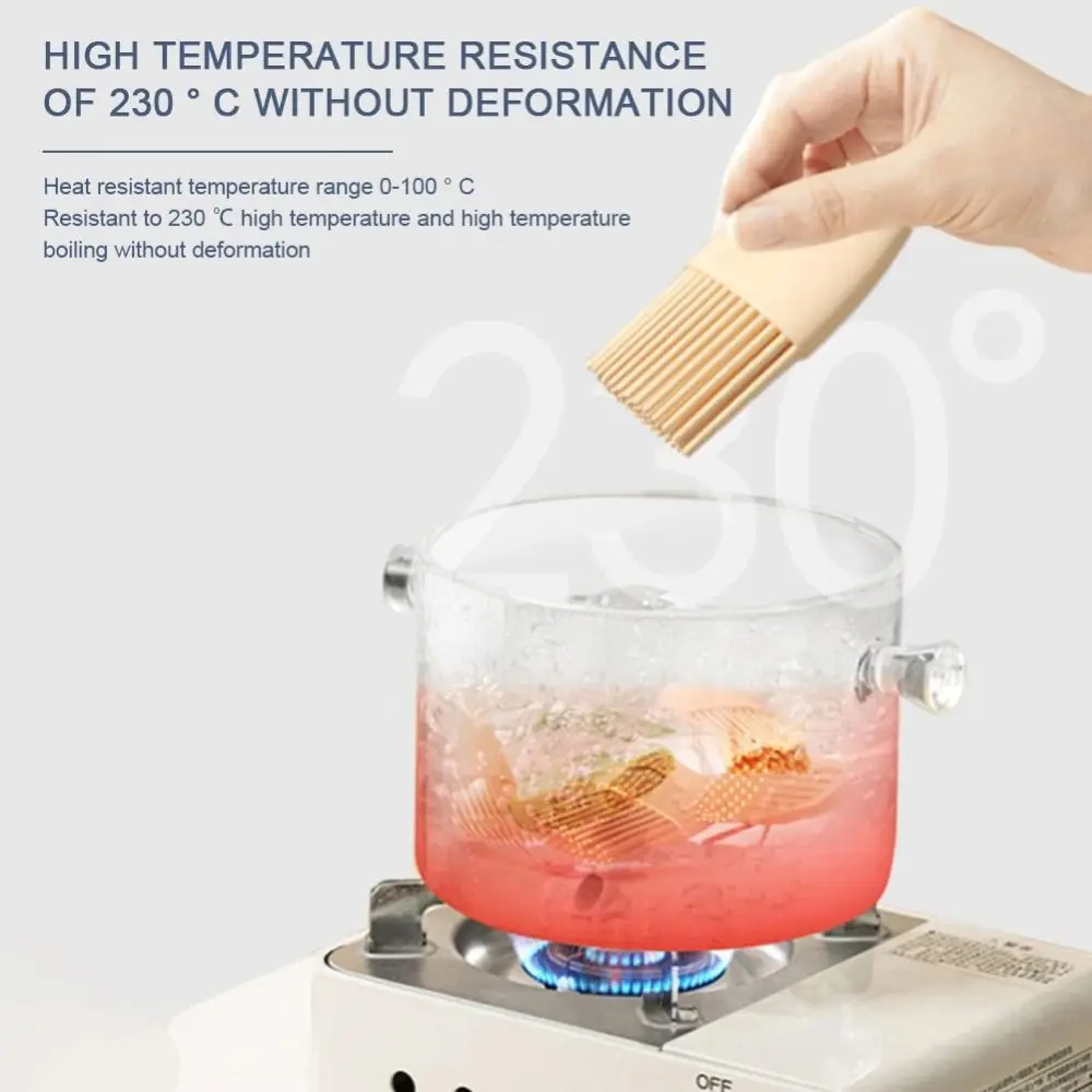 Cepillo de aceite para barbacoa 3 en 1, cepillo de aplicación de salsa resistente al calor de silicona, herramienta para hornear de tipo dividido, botella dispensadora de aceite con cepillo para cocinar