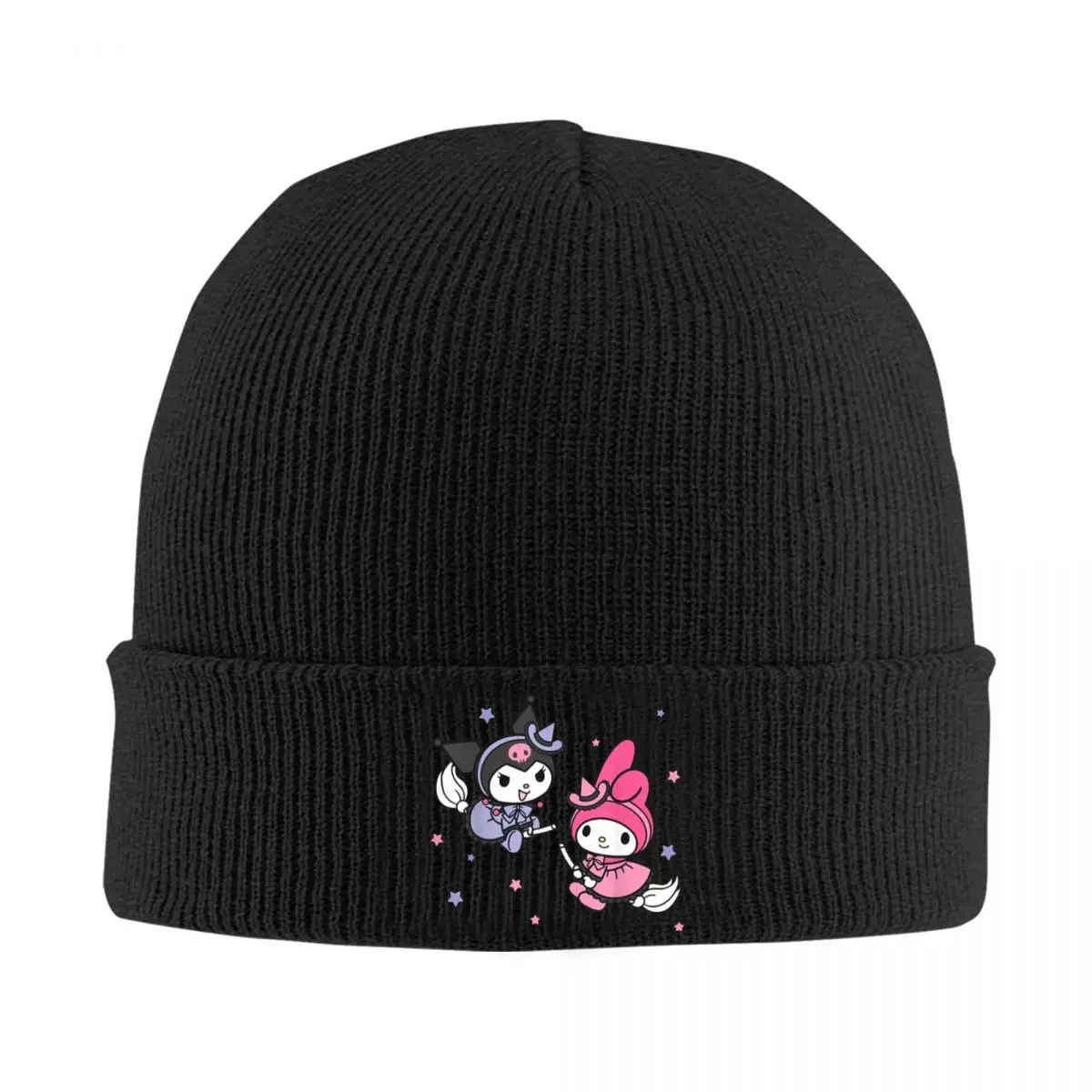 My Melody Kuromi Little Witches Halloween Knit Hat Beanie Autumn Winter Hats Warm Acrylic Hip-hop Cap for Men WomenBirthday Gift