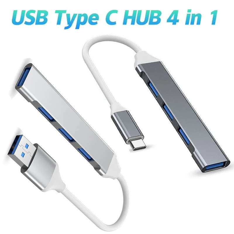 4 Ports USB HUB USB C USB 3.0 HUB 4-in-1 Type C Multifunction USB Splitter OTG Adapter USB Adapter for Macbook Pro Air PC Laptop