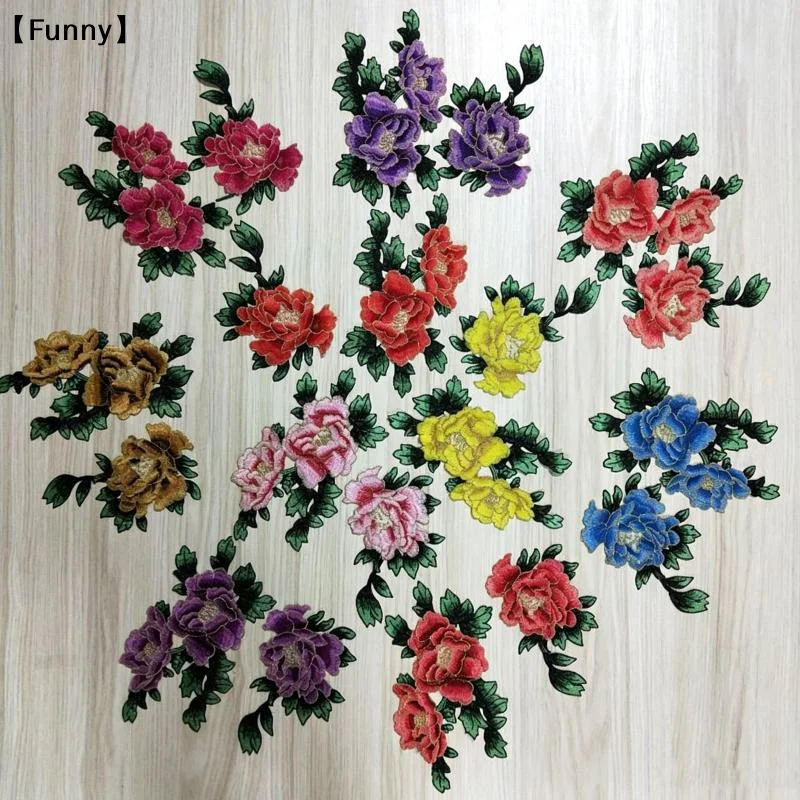 Applique Patch Flower - 1PCS Patch de Bordado de Peônia