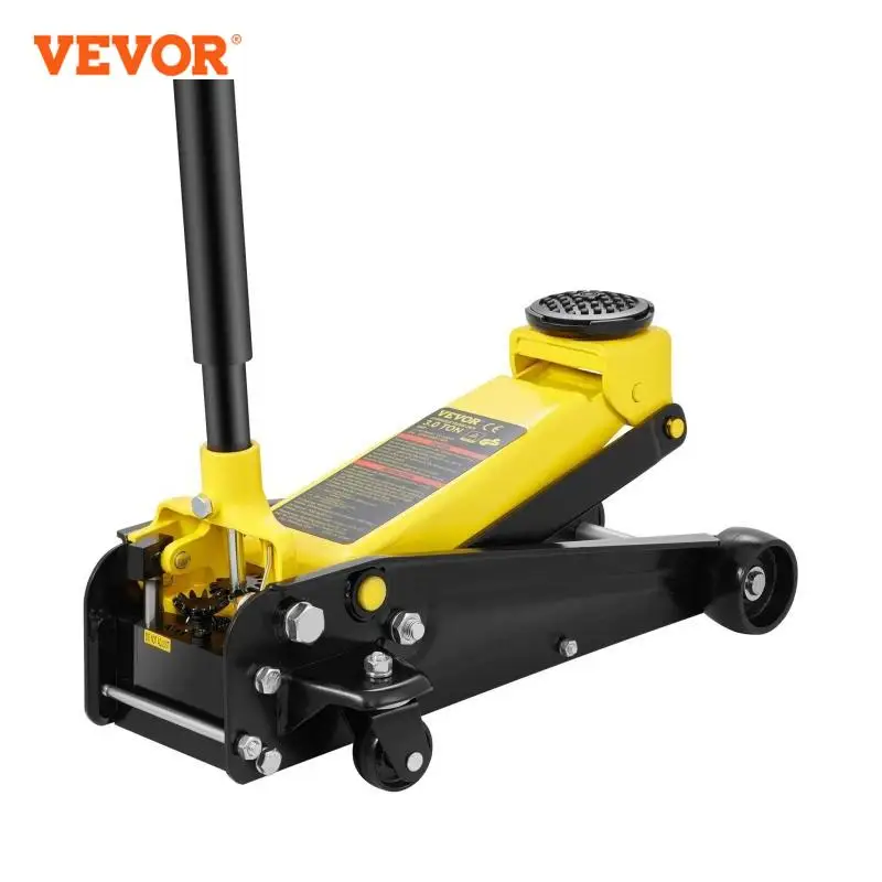 VEVOR Car Jack 3 Ton Floor Jacks Heavy-Duty Steel Racing Jack W/ Single Pistons Quick Lift Pump Tire Change Lifting Repair Tool