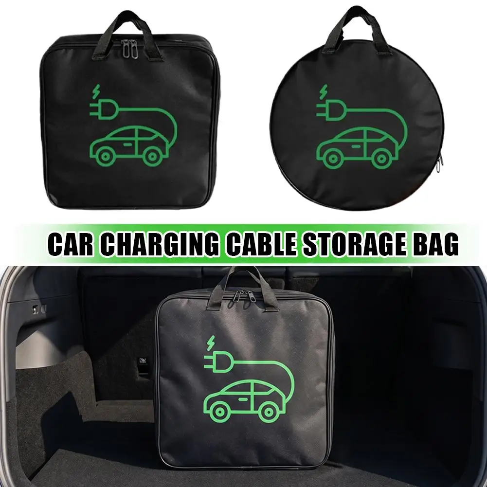 1PC Electric Car Charger Storage Bag Waterproof Car Battery Cable Handled Bag EV Car Charging Gun Storage Organizer