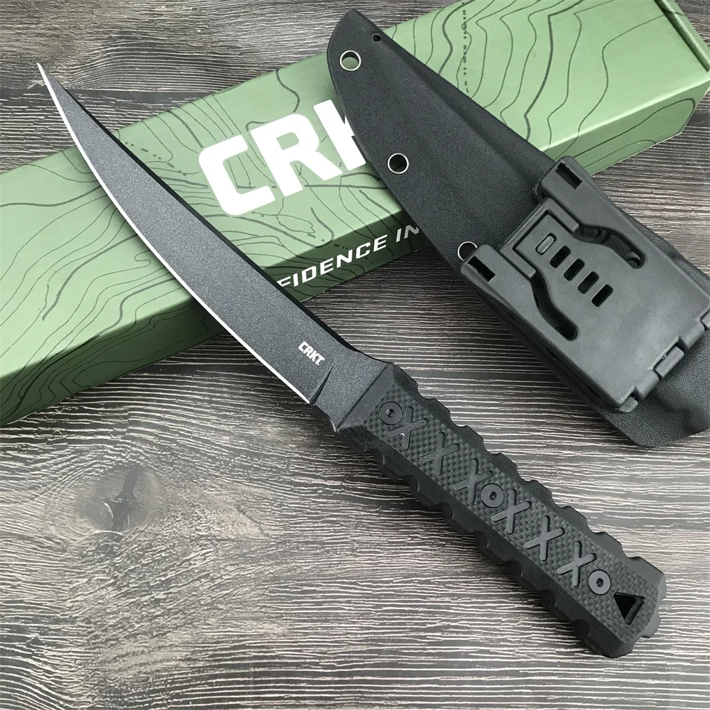 CR 2927 James Williams HZ6 Fixed Blade Knife D2 Blade G10 Handle, Boltaron Sheath with Metal Clip Outdoor Camping Sharp Tool