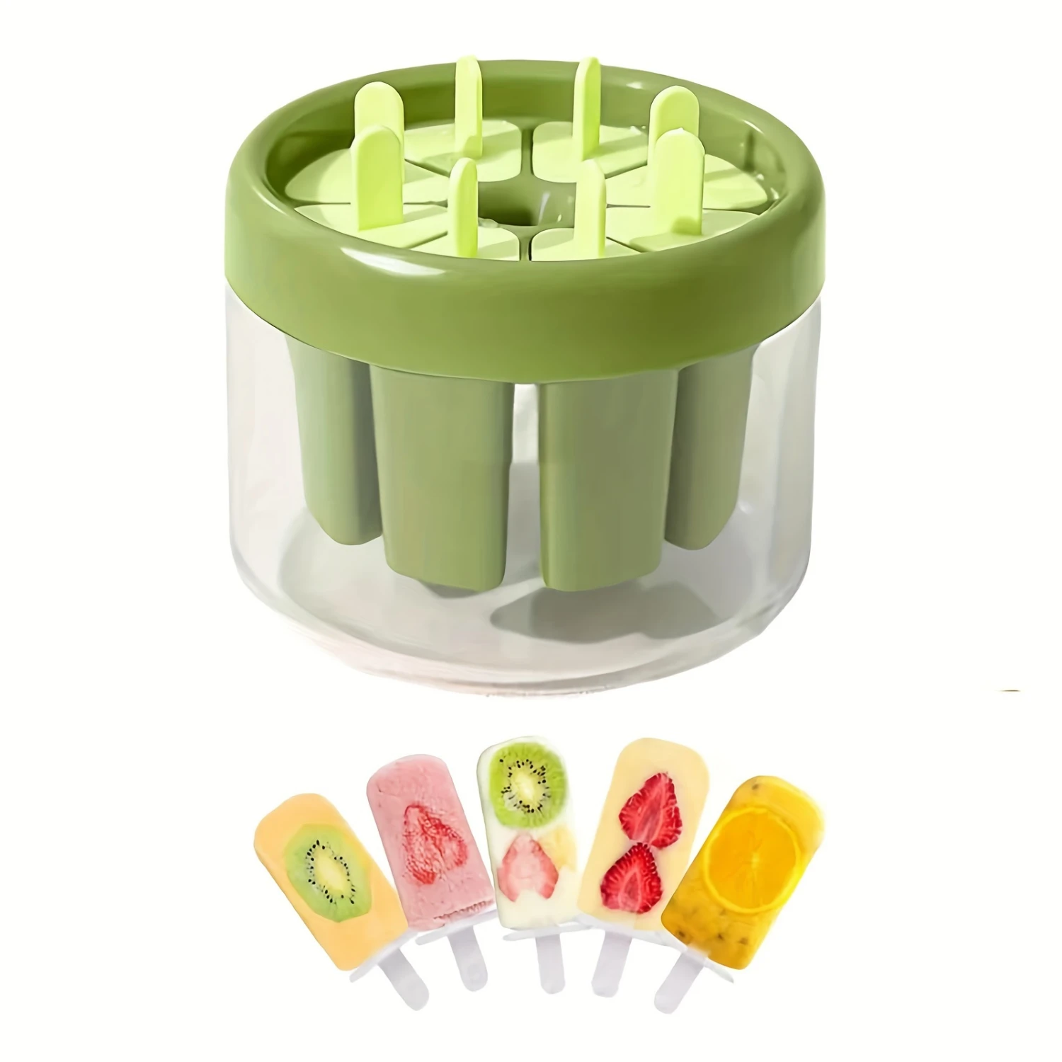 8 Cavities Large Easy Release Ice  Molds - BPA-Free DIY Popsicle Maker with Quick Freezing Technology for Homemade Ice Bars and 