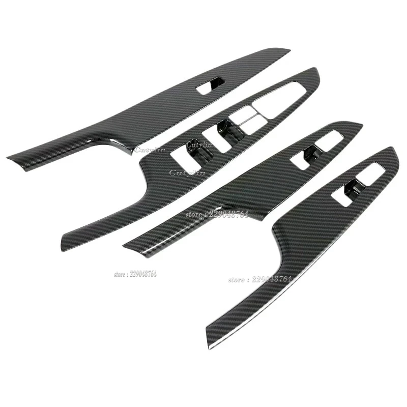 LHD RHD For Hyundai Tucson 2019 2020 Carbon Fiber Interior Gear Shift Water Cup Cover Trim Window Switch Cover Trim Accessories