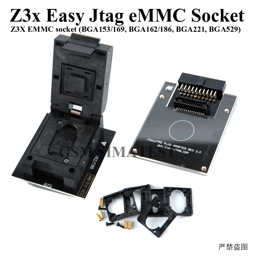 Original z3x fácil jtag conjunto completo emmc soquete z3x fácil