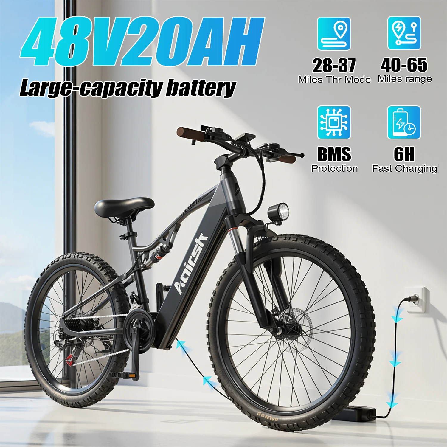 Aairsk XT90 26" Fat Tire E-Bike 4