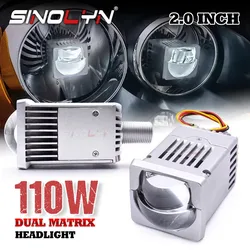 Sinolyn 2.0 Inch Bi LED Projector Lenses For Headlight H7 H4 9005 9006 6000K LED Matrix Lights Automobiles Motorcycles Upgrade