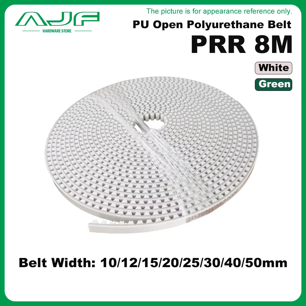 

PRR8M High Quality PU Open Belt Width 10/12/15/20/25/30/40/50mm PRR8M Timing Polyurethane Transmission Belt