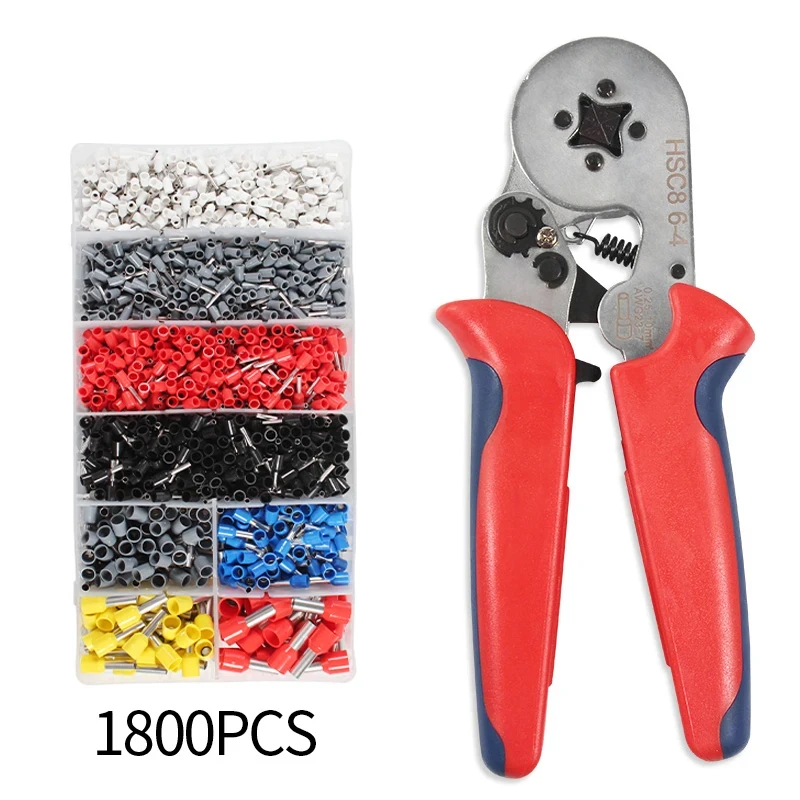 HSC8 6-4 Wire Ferrule Crimping Pliers Set Wire Cable Press Pliers Electric Tube Needle Terminals Box Hand Tools Clamp Tools