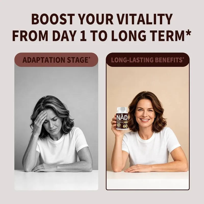 NAD Supplement Capsule 1000mg Resveratrol, Quercetin TMG、 Coenzyme Q10 Supports Cellular Energy Health and Aging