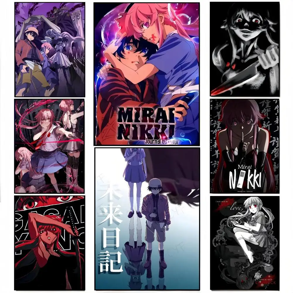 Anime M-Mirai N-Nikki Poster Wall decals, perfect for hallways, living rooms, and home decor