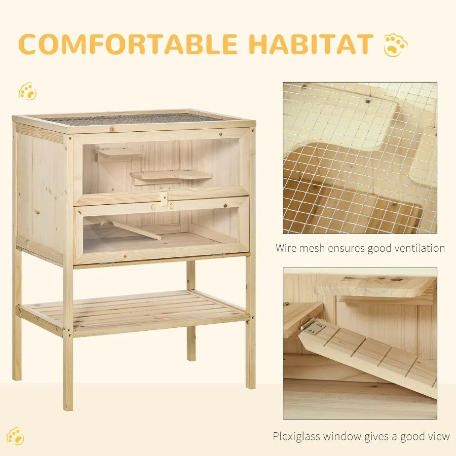 3-Tier Wooden Hamster Hutch 5