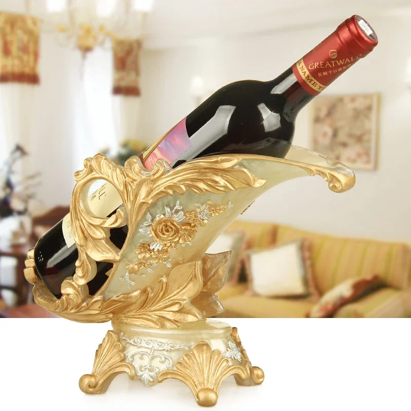 

European High Foot Wine Glass Holder, Household Wine Bottle Rack, Living Room Decorations, Luxury Wine Cabinet