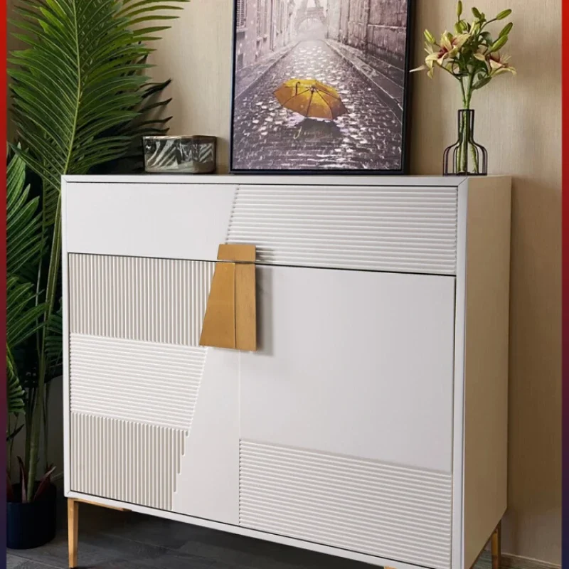 

Slim Shoe Cabinet Home Entrance Cabinet Large Capacity Locker Modern Side Cabinet