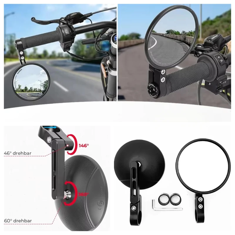 E-MARK 22-25MM Rearview Mirrors Motorcycle Accessories Universal For  HONDA YAMAHA KAWASAKI SUZUKI SX EXC CRF Motorbike Aluminum
