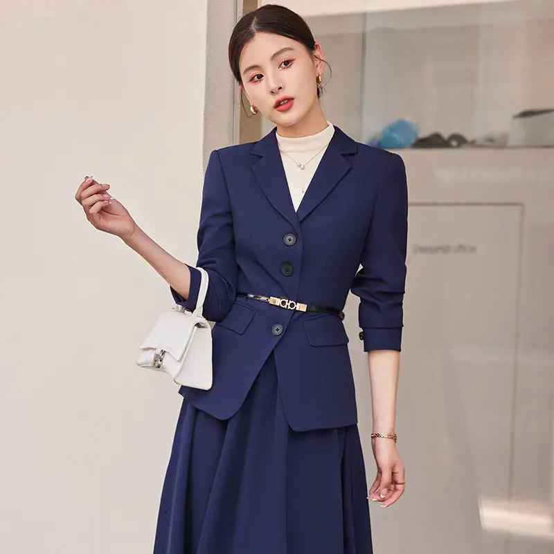 3-G13  High-end western-style suit skirt for women, spring and autumn style, temperaist suit, goddess style, OL professional sui