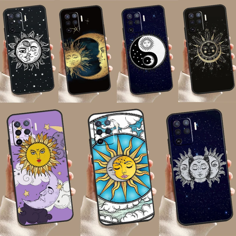 SUN AND MOON Mystic Zodiac For OPPO A57S A53S A54S A98 A78 A58 A79 A15 A17 A77 A16 A76 A96 A52 A72 A5 A9 A94 A74 Case