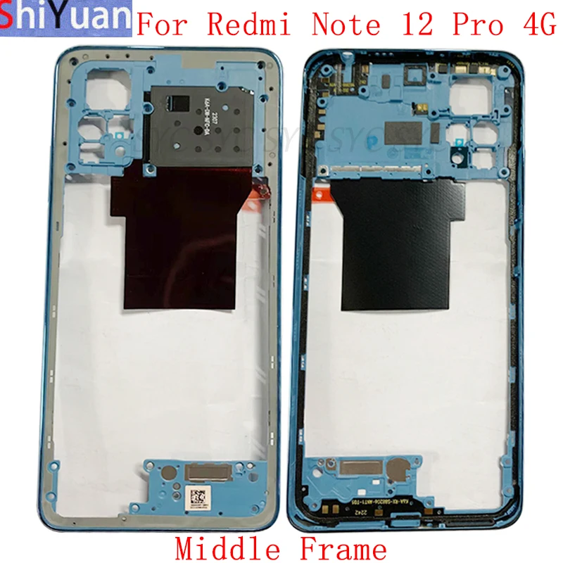 Phone Housing Middle Frame Center Chassis Cover For Xiaomi Redmi Note 12 Pro 4G Middle Frame Replacement Repair Parts