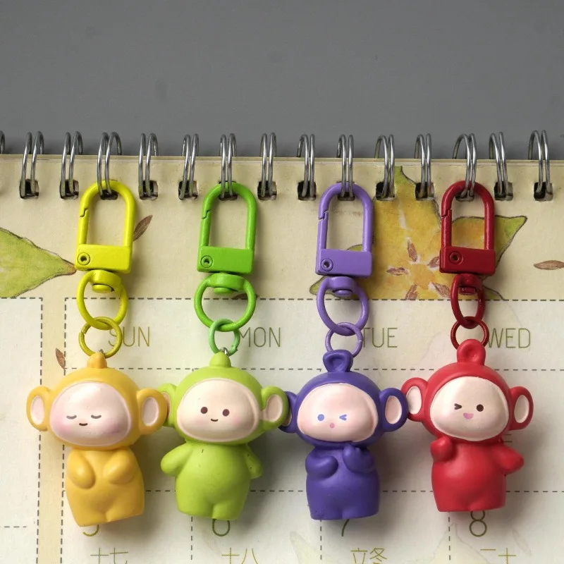4PCS Hot Cartoon Teletubbies Series Pendant Creativity Exquisite Cute Car Key Pendant Men and Women Gift view 4