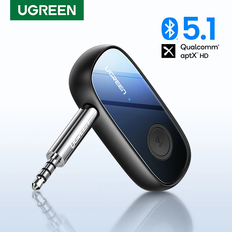 UGREEN Bluetooth Receiver 5.1 aptX HD 3.5mm AUX Jack Audio Wireless Adapter for Car PC Headphones Mic 3.5 Bluetooth 5.1 Receptor