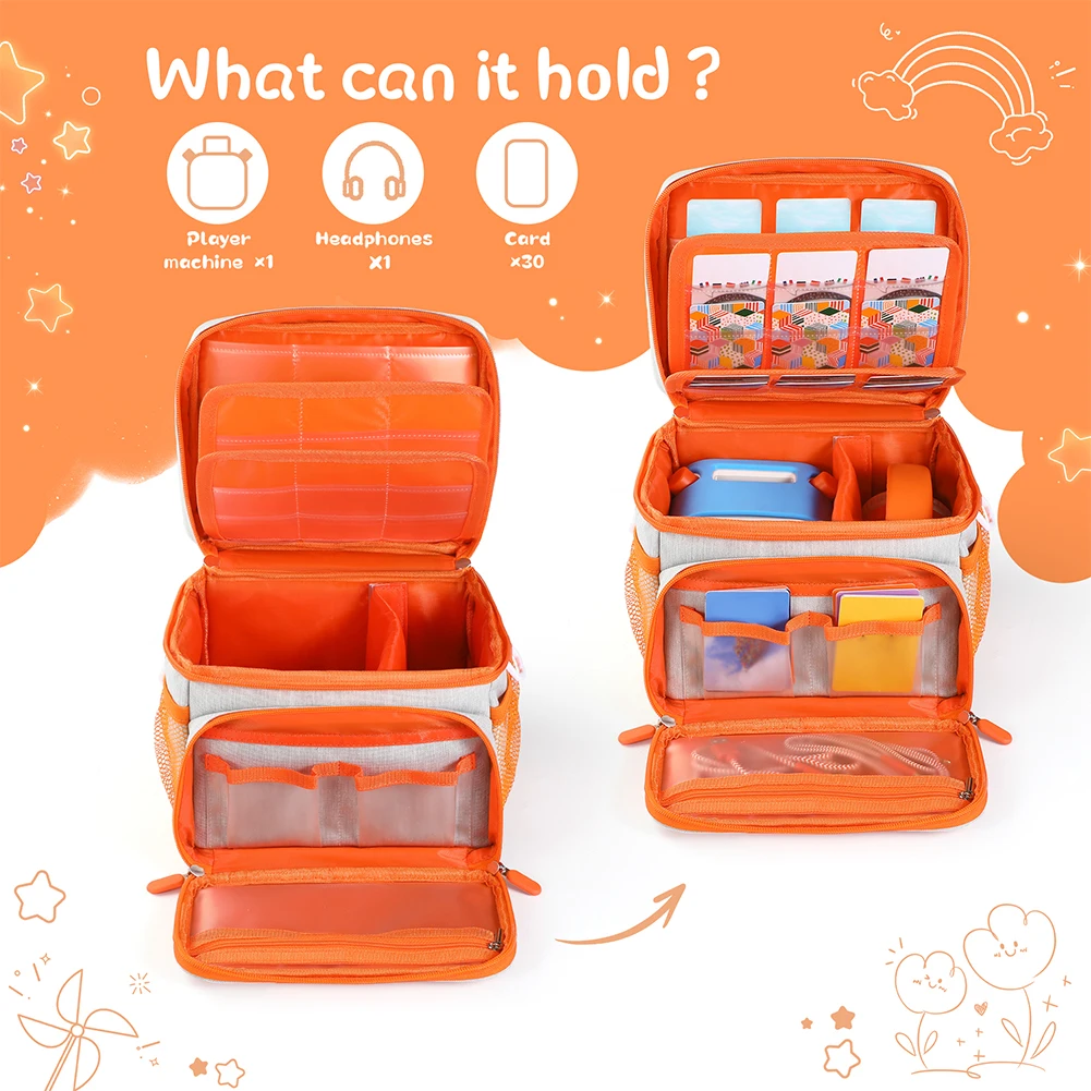 Custodia rigida in EVA per giocatore Yoto Borsa da trasporto di stoccaggio di terza generazione Fino a 30 carte Organizer Custodia protettiva antiurto per lettore Yoto