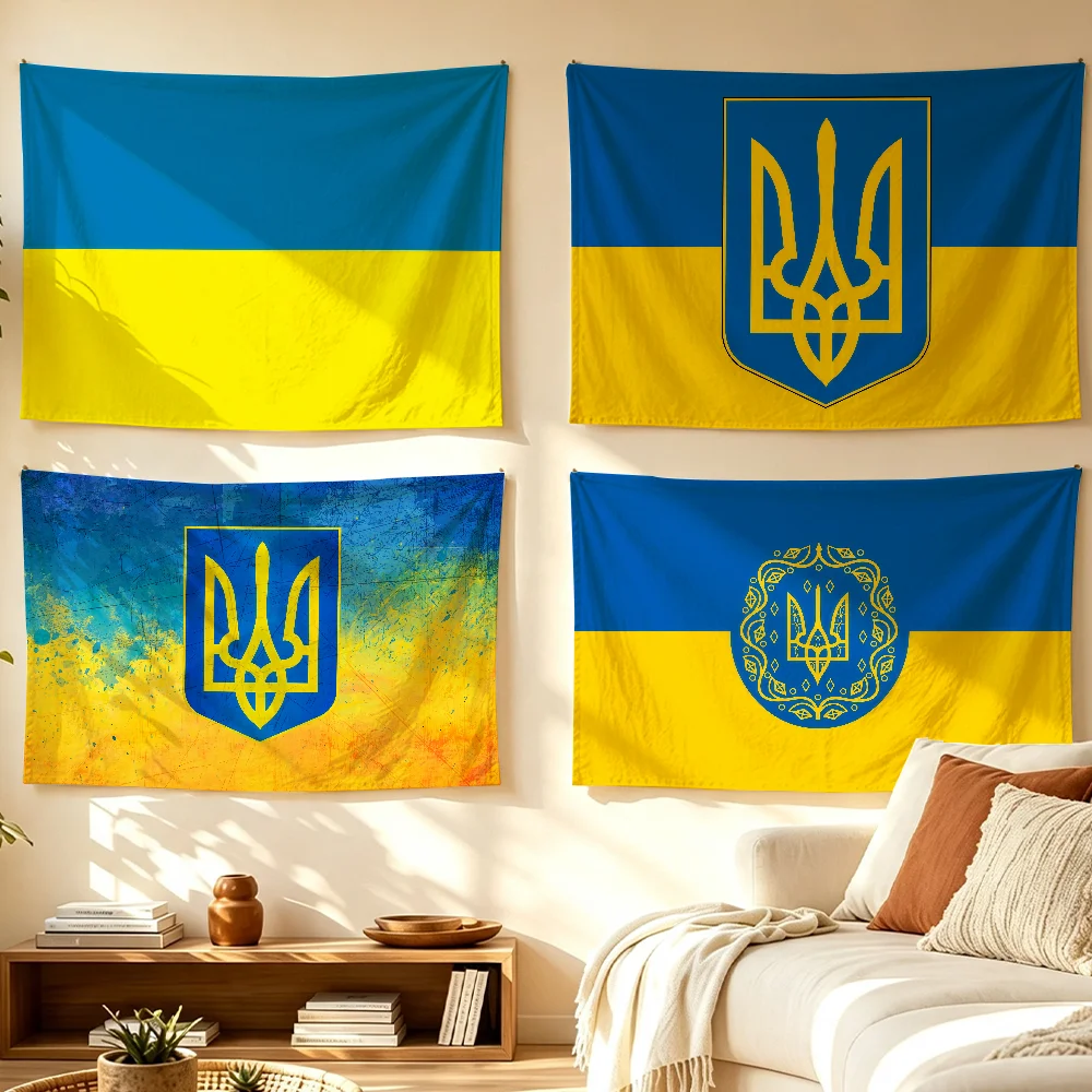Nation Ukraine flag Room Decoration Wall Tapestry Hanging Aesthetic Bedrooms Advertising Banner